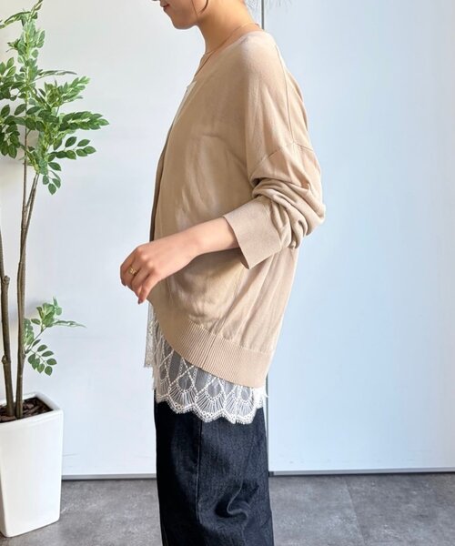 Jena espace merveilleux(ジェナ エスパスメルヴェイユ)の「接触冷感カーディガン(ニット/セーター・レディース・グレー/ブラック/アイボリー・FREE)」の21枚目の写真