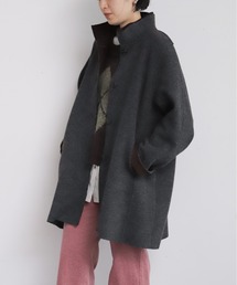 起毛ダブルフェイス　スタンドネックコート
