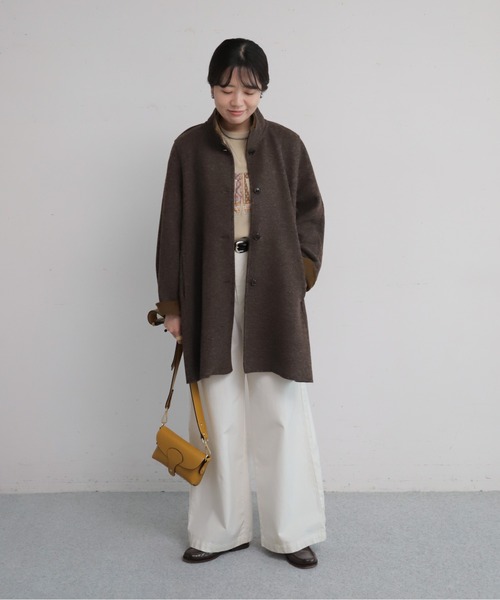 NOMBRE IMPAIR(ノンブルアンペール)の「【予約】起毛ダブルフェイス スタンドネックコート(その他アウター・レディース・レッド/ブラウン/グレー・FREE)」の15枚目の写真