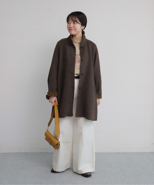 NOMBRE IMPAIR(ノンブルアンペール)の「【予約】起毛ダブルフェイス スタンドネックコート(その他アウター・レディース・レッド/ブラウン/グレー・FREE)」の16枚目の写真