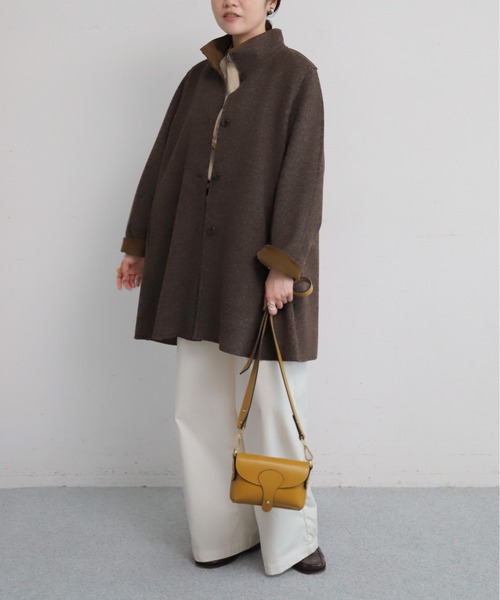 NOMBRE IMPAIR(ノンブルアンペール)の「【予約】起毛ダブルフェイス スタンドネックコート(その他アウター・レディース・レッド/ブラウン/グレー・FREE)」の13枚目の写真