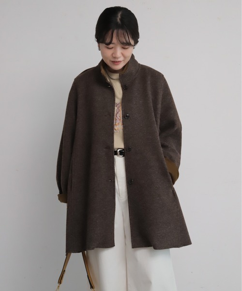 NOMBRE IMPAIR(ノンブルアンペール)の「【予約】起毛ダブルフェイス スタンドネックコート(その他アウター・レディース・レッド/ブラウン/グレー・FREE)」の18枚目の写真