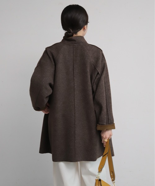 NOMBRE IMPAIR(ノンブルアンペール)の「【予約】起毛ダブルフェイス スタンドネックコート(その他アウター・レディース・レッド/ブラウン/グレー・FREE)」の19枚目の写真