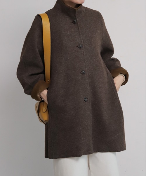NOMBRE IMPAIR(ノンブルアンペール)の「【予約】起毛ダブルフェイス スタンドネックコート(その他アウター・レディース・レッド/ブラウン/グレー・FREE)」の21枚目の写真