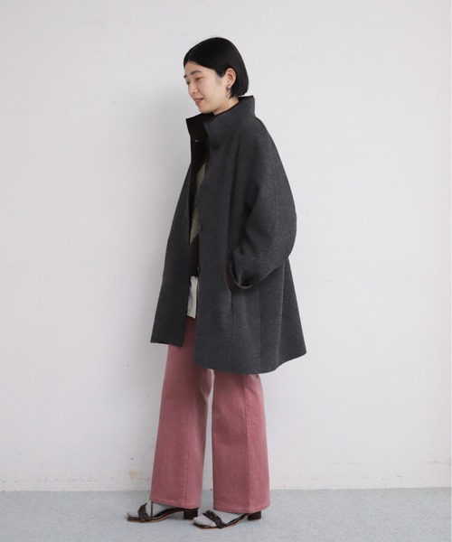 NOMBRE IMPAIR(ノンブルアンペール)の「【予約】起毛ダブルフェイス スタンドネックコート(その他アウター・レディース・レッド/ブラウン/グレー・FREE)」の5枚目の写真