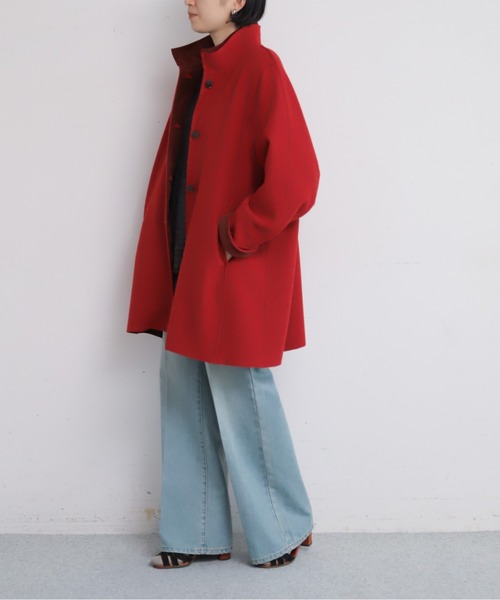 NOMBRE IMPAIR(ノンブルアンペール)の「【予約】起毛ダブルフェイス スタンドネックコート(その他アウター・レディース・レッド/ブラウン/グレー・FREE)」の22枚目の写真