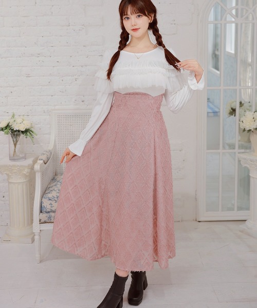 Anely(アネリー)の「ショルダーリボン フリルボウタイロングワンピース(ワンピース・レディース・ピンク/アイボリー/ブラック・FREE)」の19枚目の写真