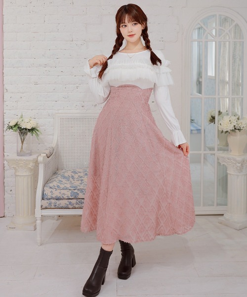 Anely(アネリー)の「ショルダーリボン フリルボウタイロングワンピース(ワンピース・レディース・ピンク/アイボリー/ブラック・FREE)」の21枚目の写真