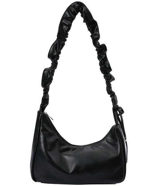 MUCENT(ムセント)の「【MUCENT/ムセント】ROUSSEL METAL LOGO SHIRRING CROSS BAG/メタル ロゴ シャーリング クロスバッグ/ブランド直輸入正規品(ショルダーバッグ・レディース・ブラック・ONE SIZE)」の4枚目の写真