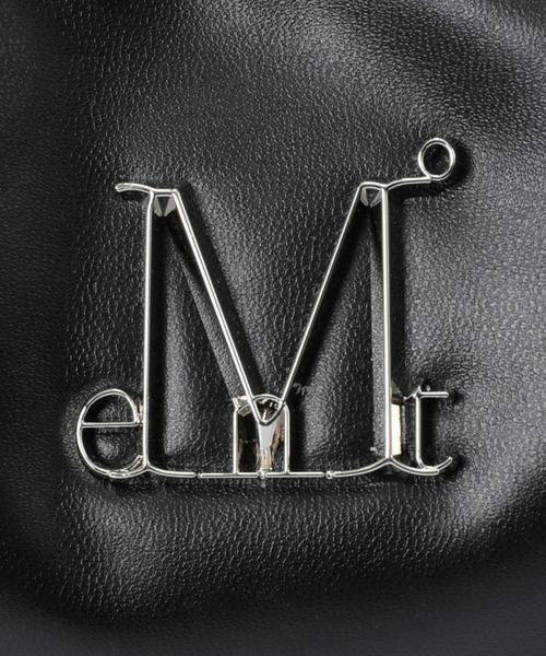 MUCENT(ムセント)の「【MUCENT/ムセント】ROUSSEL METAL LOGO SHIRRING CROSS BAG/メタル ロゴ シャーリング クロスバッグ/ブランド直輸入正規品(ショルダーバッグ・レディース・ブラック・ONE SIZE)」の6枚目の写真