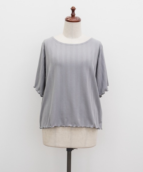 CLETTE（クレット）の「CLETTEオリジナル裾メローシンプルTシャツ（Tシャツ/カットソー・レディース・オフホワイト/グレー・4L/LL/3L）」の10枚目の写真