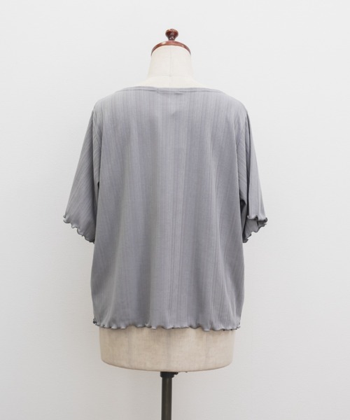 CLETTE（クレット）の「CLETTEオリジナル裾メローシンプルTシャツ（Tシャツ/カットソー・レディース・オフホワイト/グレー・4L/LL/3L）」の3枚目の写真