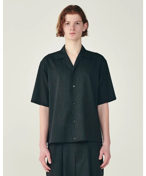 marka(マーカ)の「OPEN COLLAR S/S SHIRT WITH HEM TAB(シャツ/ブラウス・メンズ・ブラウン/グレー・1/2)」の2枚目の写真