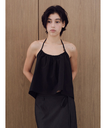 Halterneck bead blouse_black