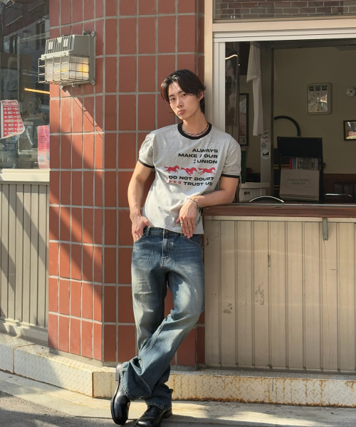 AMOU(アモウ)の「Runing horse Ringer T-shirts GRAY(Tシャツ/カットソー・レディース・その他・1/2/3)」の9枚目の写真
