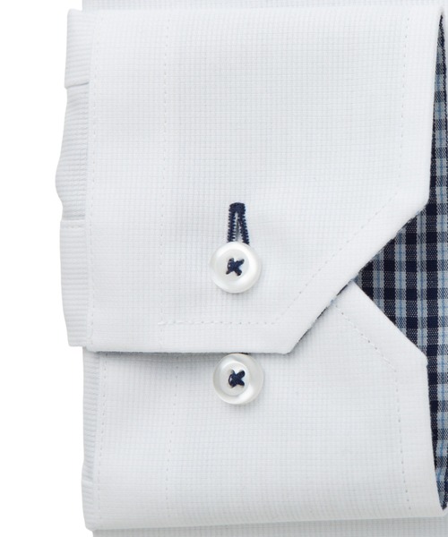 TOKYO SHIRTS（トウキョウシャツ）の「形態安定ノンアイロン ドゥエボットーニ 長袖ビジネスワイシャツ（ビジネスシャツ・メンズ・ホワイト・首回り42cm-裄丈86cm/首回り43cm-裄丈82cm/首回り43cm-裄丈86cm/首回り37cm-裄丈80cm/首回り37cm-裄丈84cm/首回り39cm-裄丈80cm/首回り39cm-裄丈84cm/首回り41cm-裄丈82cm/首回り41cm-裄丈86cm/首回り42cm-裄丈82cm）」の3枚目の写真