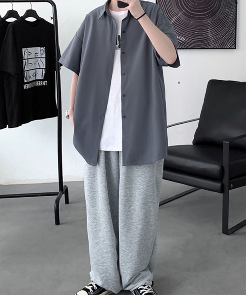 WESTBOY(ウエストボーイ)の「とろみ素材 ユニセックス オーバーサイズ ルーズシルエット ハーフスリーブシャツ WO26S16TP36(シャツ/ブラウス・メンズ・ホワイト/グレー/ブラック・FREE)」の12枚目の写真