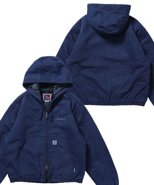 BEN DAVIS(ベンデイビス)の「【BEN DAVIS(ベンデイビス)】WORKERS PARKA / フーデッドワークジャケット ダブルジップ キルティング裏地 アウター ポケット ワーク ユニセックス(ブルゾン・メンズ・ピンク系その他/ネイビー/その他1/ブラック/サンドベージュ・MEDIUM/X-LARGE/LARGE)」の4枚目の写真