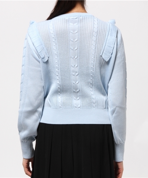 robbem（ロベム）の「【robbem】長袖フリルニットプルオーバー（ニット/セーター・レディース・ライトブルー/ライトベージュ/ネイビー・FREE）」の8枚目の写真