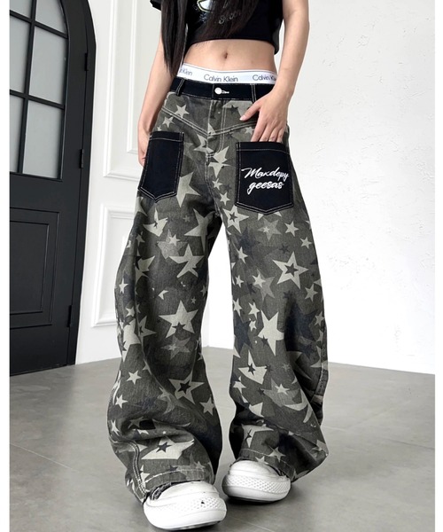 SHEENA(シーナ)の「カモフラスタープリントルーズワイドパンツ(その他パンツ・レディース・カーキ・L/M/S)」の3枚目の写真