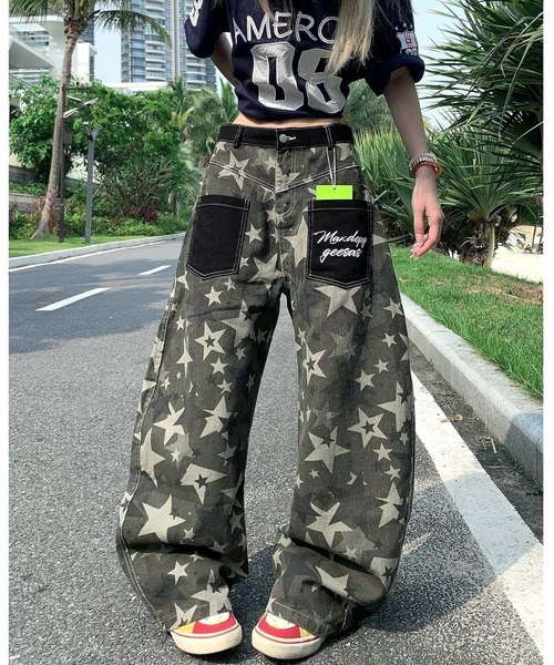 SHEENA(シーナ)の「カモフラスタープリントルーズワイドパンツ(その他パンツ・レディース・カーキ・L/M/S)」の9枚目の写真