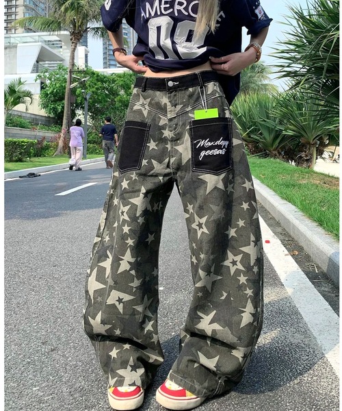 SHEENA(シーナ)の「カモフラスタープリントルーズワイドパンツ(その他パンツ・レディース・カーキ・L/M/S)」の11枚目の写真