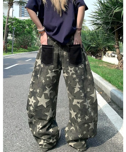SHEENA(シーナ)の「カモフラスタープリントルーズワイドパンツ(その他パンツ・レディース・カーキ・L/M/S)」の13枚目の写真