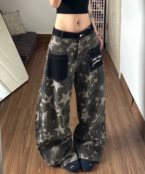 SHEENA(シーナ)の「カモフラスタープリントルーズワイドパンツ(その他パンツ・レディース・カーキ・L/M/S)」の14枚目の写真