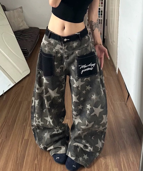SHEENA(シーナ)の「カモフラスタープリントルーズワイドパンツ(その他パンツ・レディース・カーキ・L/M/S)」の15枚目の写真