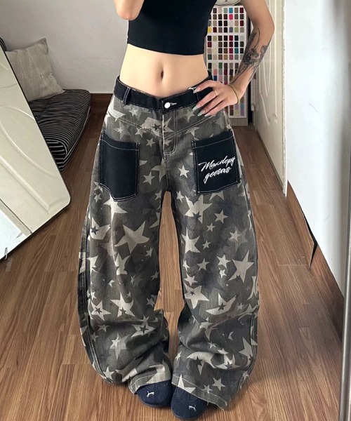 SHEENA(シーナ)の「カモフラスタープリントルーズワイドパンツ(その他パンツ・レディース・カーキ・L/M/S)」の16枚目の写真