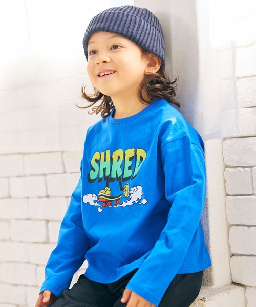 Life Support Products(ライフサポートプロダクツ)の「グラフィックロンT(Tシャツ/カットソー・キッズ・オレンジ/ブルー/グリーン/オフホワイト/ブラック/パープル/アイボリー/杢グレー/ライトピンク/チャコール・90/100/110/120/80/130/95/140/150)」の7枚目の写真