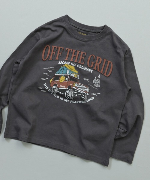 Life Support Products(ライフサポートプロダクツ)の「グラフィックロンT(Tシャツ/カットソー・キッズ・オレンジ/ブルー/グリーン/オフホワイト/ブラック/パープル/アイボリー/杢グレー/ライトピンク/チャコール・90/100/110/120/80/130/95/140/150)」の6枚目の写真