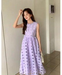 BIRTHDAY BASH（バースデイバッシュ）の「SHEER CHECK NS FLARE DRESS（シアーチェックNSフレアドレス）（ワンピース）」