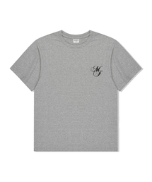 MORF スモールロゴプリントオーバーサイズ半袖Tシャツメランジグレー