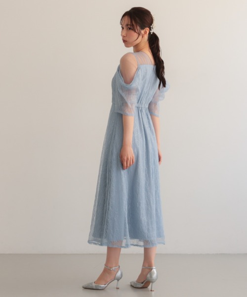 Cupid Heart(キューピッドハート)の「【Cupid Heart】結婚式用!レースフレアーロングドレス(ドレス・レディース・ブラック/ブルーグレー/ピンクベージュ・MEDIUM)」の9枚目の写真