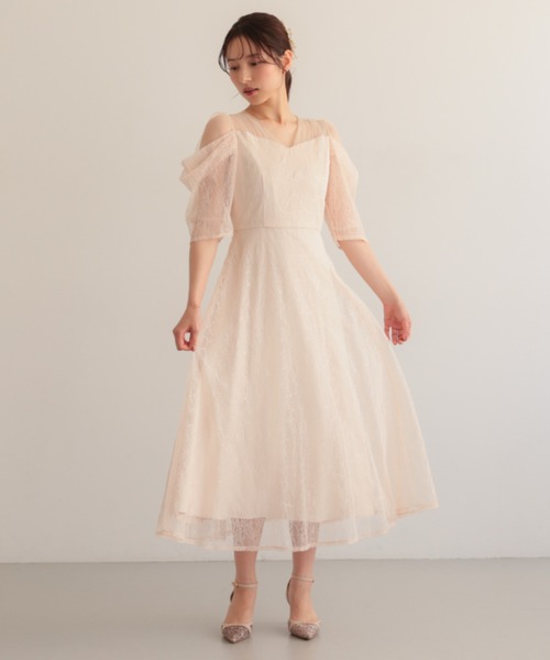 Cupid Heart(キューピッドハート)の「【Cupid Heart】結婚式用!レースフレアーロングドレス(ドレス・レディース・ブラック/ブルーグレー/ピンクベージュ・MEDIUM)」の18枚目の写真