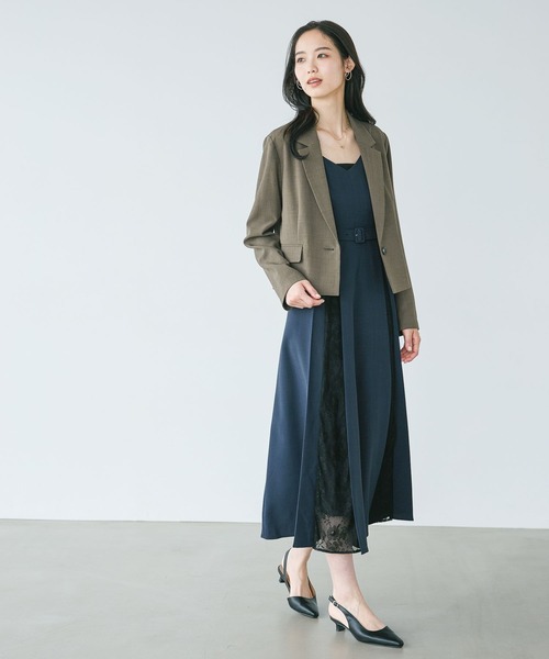 Andemiu(アンデミュウ)の「キリカエレースキャミワンピース/1043553(ワンピース・レディース・グレー/ネイビー・FREE)」の5枚目の写真