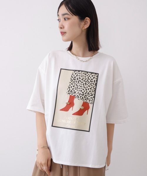 Bou Jeloud(ブージュルード)の「シューズアイコンTee(Tシャツ/カットソー・レディース・ブラック/オフホワイト・FREE)」の2枚目の写真