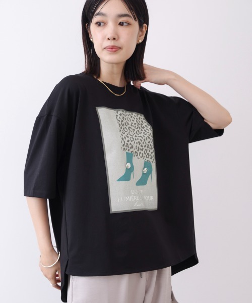 Bou Jeloud(ブージュルード)の「シューズアイコンTee(Tシャツ/カットソー・レディース・ブラック/オフホワイト・FREE)」の1枚目の写真