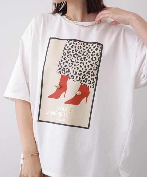 Bou Jeloud(ブージュルード)の「シューズアイコンTee(Tシャツ/カットソー・レディース・ブラック/オフホワイト・FREE)」の5枚目の写真