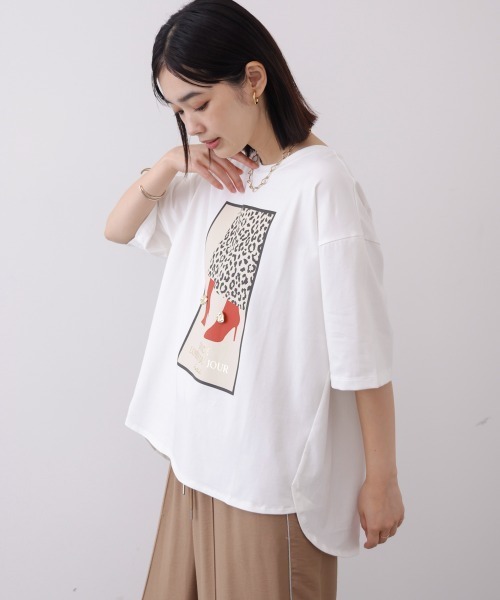 Bou Jeloud(ブージュルード)の「シューズアイコンTee(Tシャツ/カットソー・レディース・ブラック/オフホワイト・FREE)」の6枚目の写真