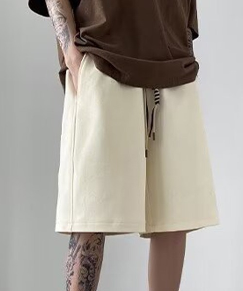 KELVIN(ケルヴァン)の「Textured Relax Shorts テクスチャードリラックスショーツ(その他パンツ・メンズ・ブラック/アイボリー・LARGE/MEDIUM)」の2枚目の写真
