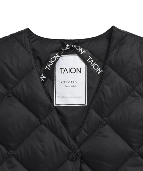 TAION(タイオン)の「【TAION(タイオン)】〈ウィメンズ〉シティ シングル ショートダウンジレ(ダウンベスト・レディース・ブラック・L/M)」の4枚目の写真