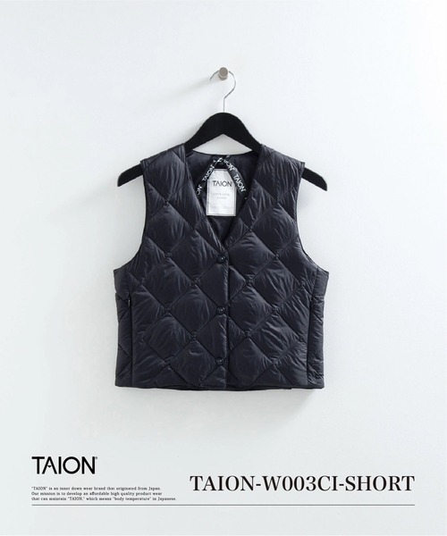 TAION(タイオン)の「【TAION(タイオン)】〈ウィメンズ〉シティ シングル ショートダウンジレ(ダウンベスト・レディース・ブラック・L/M)」の13枚目の写真