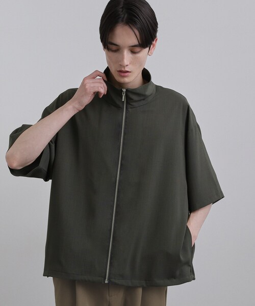 tk.TAKEO KIKUCHI(ティーケータケオキクチ)の「【接触冷感/2WAY】洗えるZIPシャツアウター(シャツ/ブラウス・メンズ・ブラック/チャコールグレー・02/03)」の6枚目の写真
