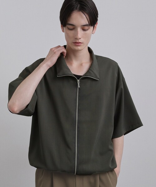 tk.TAKEO KIKUCHI(ティーケータケオキクチ)の「【接触冷感/2WAY】洗えるZIPシャツアウター(シャツ/ブラウス・メンズ・ブラック/チャコールグレー・02/03)」の8枚目の写真