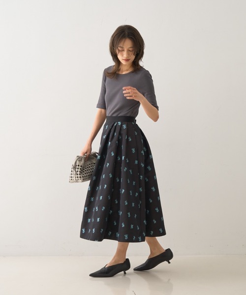 DESIGNWORKS(デザインワークス)の「テレコバックオープンクルーネックプルオーバー(Tシャツ/カットソー・レディース・チャコールグレー/カーキ・38)」の16枚目の写真