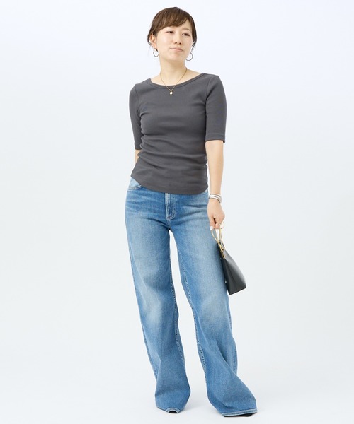 DESIGNWORKS(デザインワークス)の「テレコバックオープンクルーネックプルオーバー(Tシャツ/カットソー・レディース・チャコールグレー/カーキ・38)」の20枚目の写真