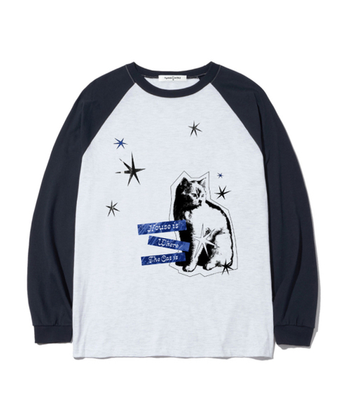 THEMORFHOUSE（ザモーフハウス）の「ハウスキャットプリントオーバーサイズロングスリーブ[4カラー]（Tシャツ/カットソー・レディース・ホワイト/ブラウン/ネイビー/ブラック・MEDIUM/LARGE）」の6枚目の写真