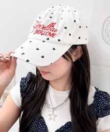 WEGO/ハートパターンロゴキャップ